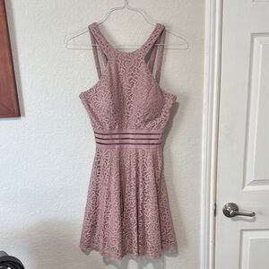 City Studio Pink Halter Fit and Flare Midi Dress